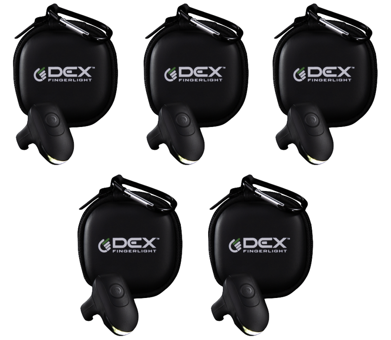 DEX FingerLight 5-Pack with five protective cases