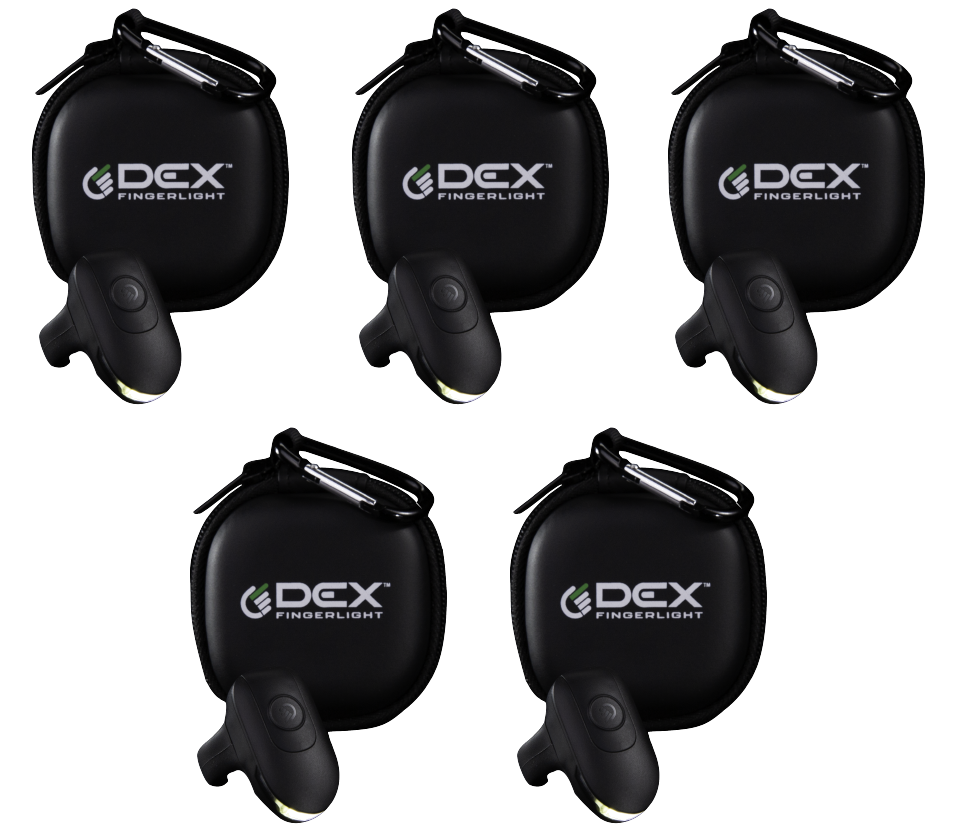 DEX FingerLight 5-Pack with five protective cases